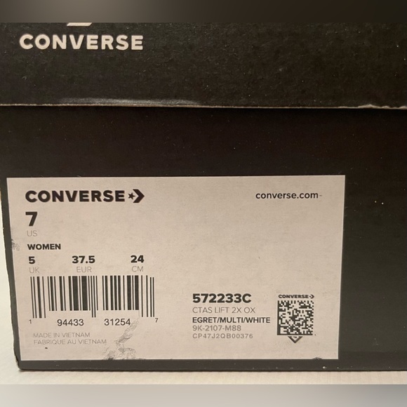 Converse Chuck Taylor All Star 2X OX Egret/Multi/White Size Women’s 7 - Picture 13 of 13